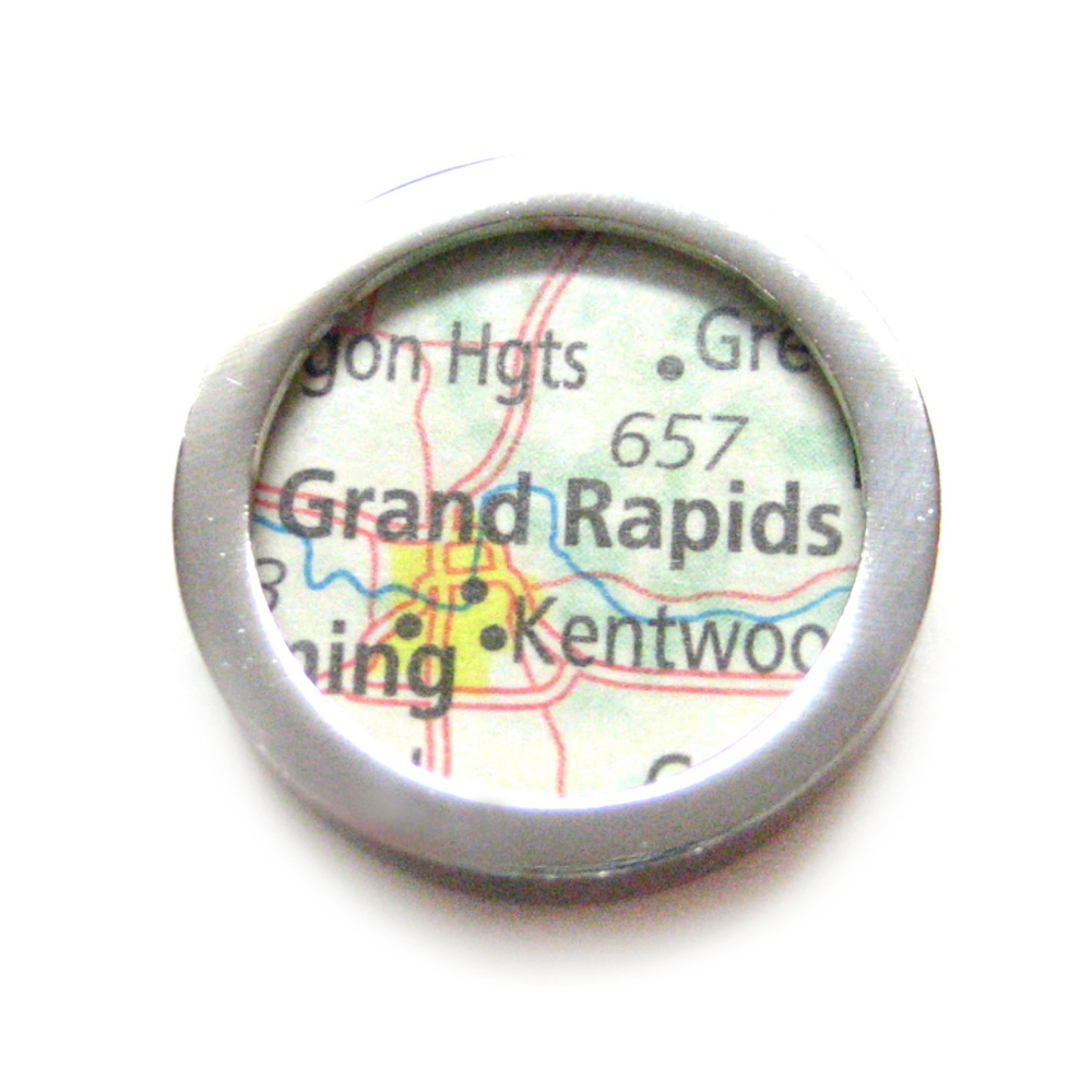 Grand Rapids Michigan Map Pendant Magnet